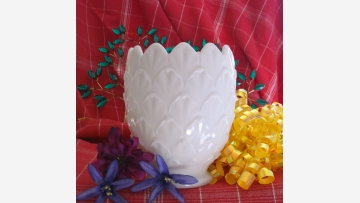 Milk-Glass Vase - "Pineapple" Pattern - Free Shipping!